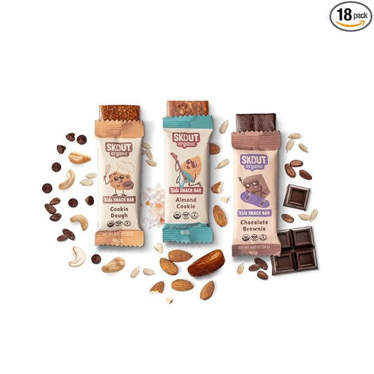 Skout Organic Dessert Inspired Kids Snack Bar Variety Pack (18 Pack) | Organic Kids Snack Bars | School Snacks & Lunch Snacks | Vegan & Paleo | Gluten, Dairy, Grain Free…