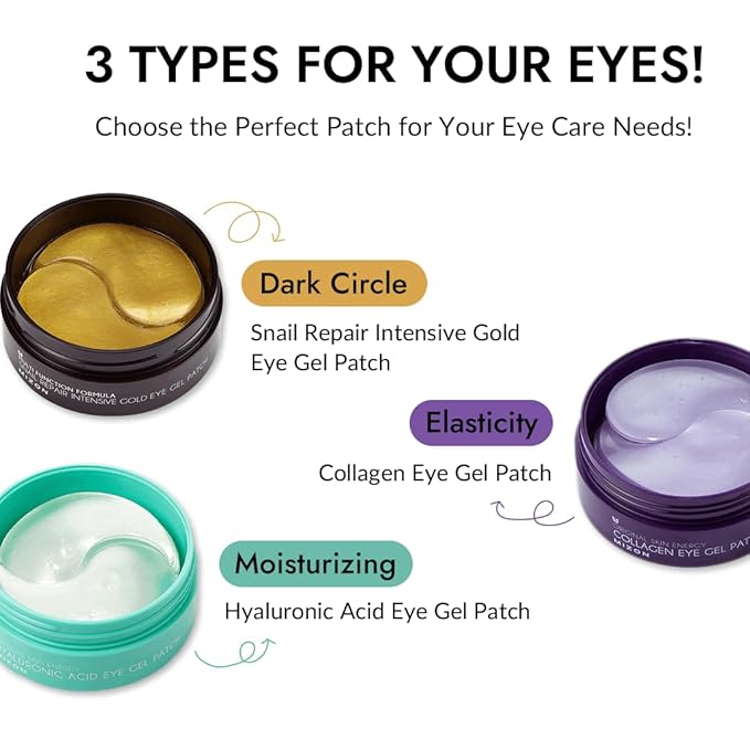 MIZON 24K Gold and Snail Mucin Hydrogel Under Eye Patches for Puffy Eyes Dark Circles Moisturizing Fine Lines Korean Skincare Pack of (Pack of 2, 120 Pairs)