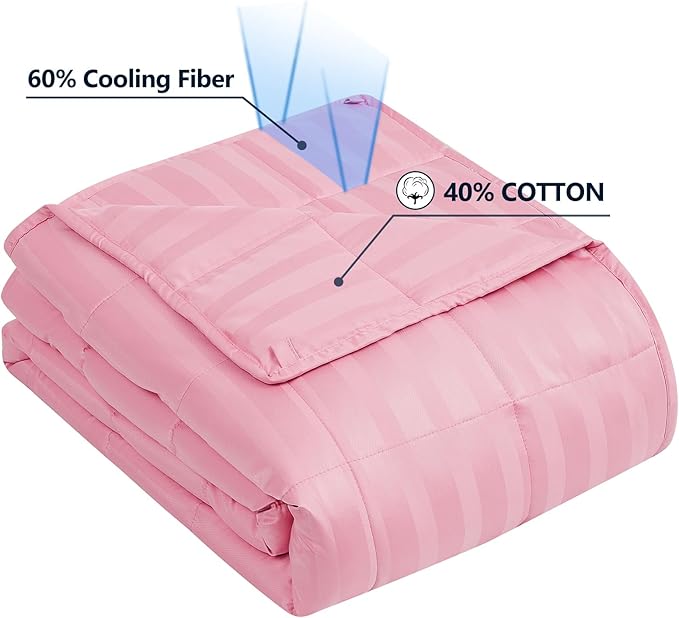 Weighted Blanket Twin Size (48"x72" 20lbs),Ultra Soft and Cozy Cooling Weighted Blanket Twin Size for Adult,Heavy Blanket with Machine Washable Soft Blanket, Pink