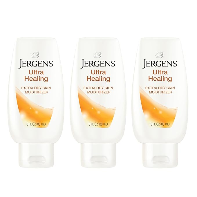 Jergens Ultra Healing Dry Skin Lotion, Hand and Body Moisturizer for Quick Absorption into Extra Dry Skin with Hydralucence Blend, Vitamins C, E and B5, White, 3 oz, Pack of 3