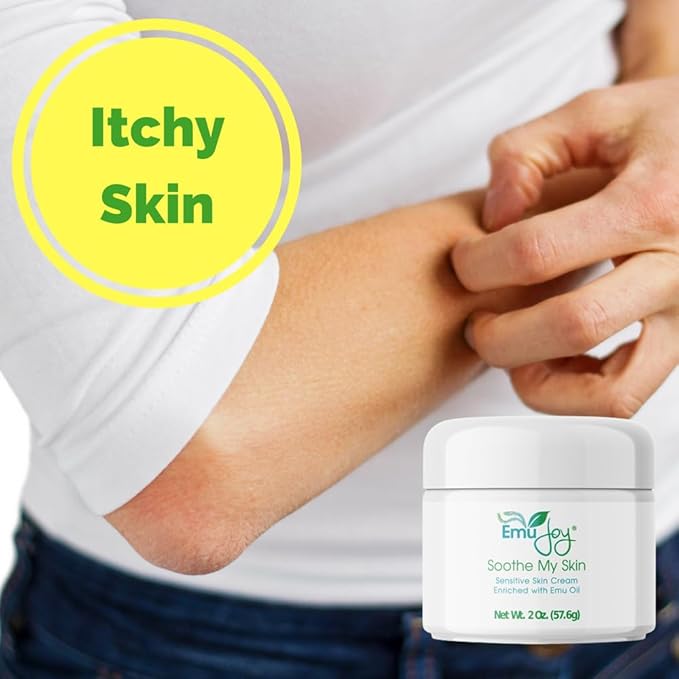 Soothe My Skin Cream for Sensitive Skin - Stocking Stuffers. Eczema Cream Psoriasis Atopic Dermatitis Lichen Sclerosus. Emu Oil with Only Natural Ingredients