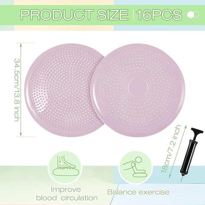 Amylove 13 Pcs Wiggle Seat Inflated Wobble Cushion for Sensory Kid 13 Inch Balance Disc Kids Flexible Seating Exercise Sensory Pad Chair Cushion for Classroom Office School