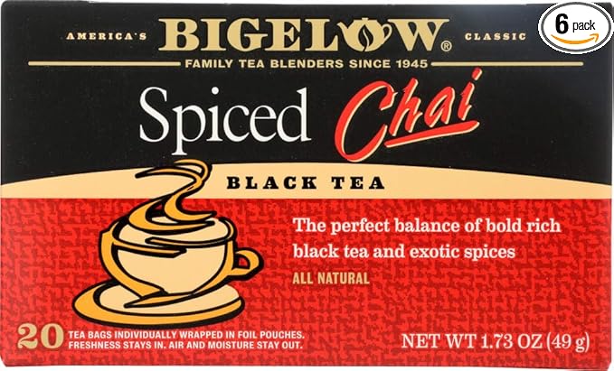 Bigelow Tea Black Tea - Spiced Chai - Case of 6 - 20 BAG