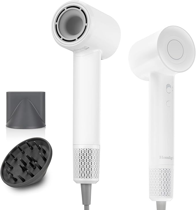 Hair Dryer - Ionic Blow Dryer with Diffuser,112000RPM High Speed Brushless Low Noise Hairdryer, Lightweight/Compact/Mini Design,110V Use for Home/Travel, Suitable for All Hair Types Women, Men