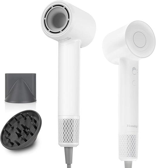 Hair Dryer - Ionic Blow Dryer with Diffuser,112000RPM High Speed Brushless Low Noise Hairdryer, Lightweight/Compact/Mini Design,110V Use for Home/Travel, Suitable for All Hair Types Women, Men