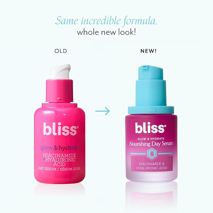 Bliss Glow & Hydrate Serum - Niacinamide + Hyaluronic Acid Serum - 1 Fl Oz - Improves Dullness, Hydrates, Replenishes & Defends Skin - Lightweight Hydration - Clean - Vegan & Cruelty Free