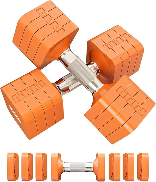 15LB 20LB 40LB 50LB Adjustable Dumbbell Set Free Weights Dumbbells Set for Women Men Hand Weights Sets Adjust Dumbbell Weight Sets for Home Gym Exercise Workout Strength Training Equipments