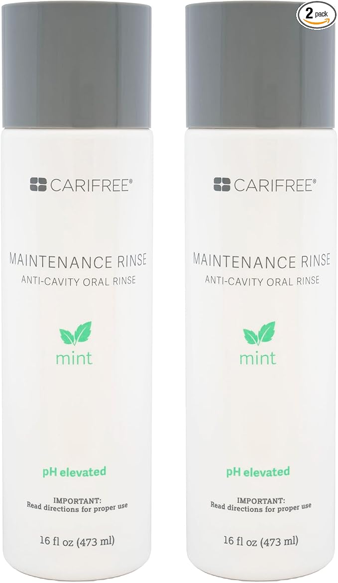 CariFree Maintenance Rinse, Mint Flavored, Anti-Cavity Fluoride Mouthwash, Dentist Recommended, Prevents Oral Decay, Freshens Breath, Alcohol-Free, Neutralizes pH, (16 Fl Oz (Pack of 2), Mint)