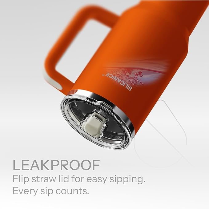 Easy Clean Pro Tumbler - 40 oz Water Bottle with Handle Quick-Disassemble Flip Straw, Leakproof Insulated Stainless Steel, Dishwasher Safe, BPA-Free Gifts for Women & Men