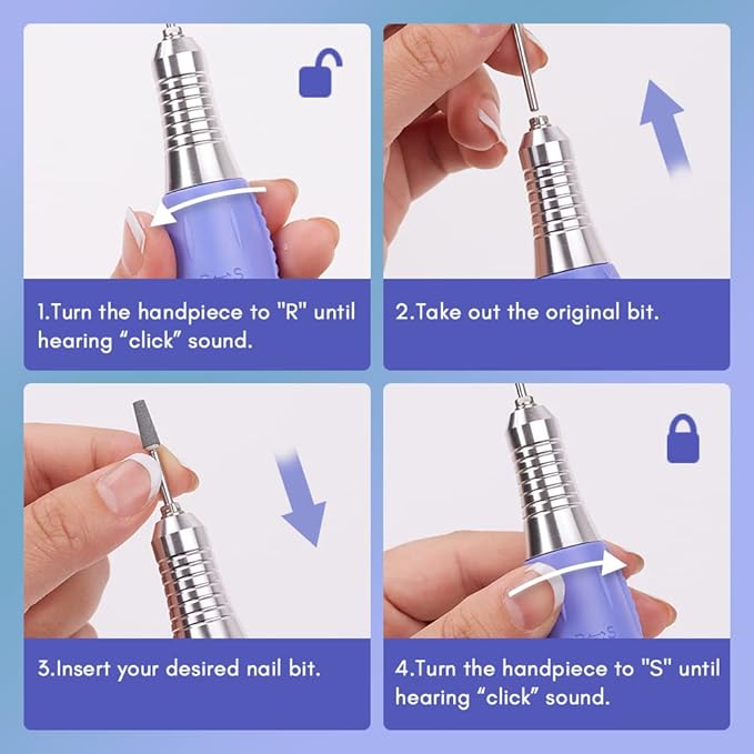 Makartt Nail Drill Electric Nail File JD700 Nail Drills for Acrylic Nails Professional 30000RPM Manicure Tools Nail Stuff Acrylic Nail Drill for Nail Dip Kit Acrylic Powder Poly Nail Gel B-01