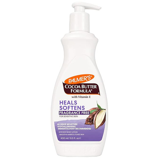 Palmer's Cocoa Butter Formula Daily Skin Therapy Fragrance Free Lotion for Dry Skin, Unscented Body Lotion, Pump Bottle, 13.5 Fl Oz