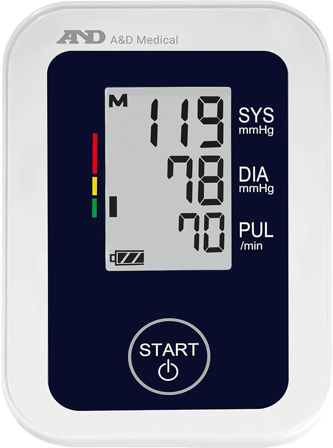 A&D Medical Blood Pressure Monitor for Home Use, UA-651 – Upper Arm Precise BP Machine – Wide Range Cuff (8.6” / 22-42cm), Adults, 4 AA Batteries