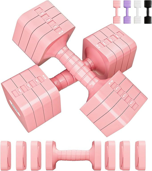 Adjustable Dumbbell Set for Women Men 16LB 20LB Hand Weights Dumbbells Sets Woman Exercise Fitness dumbbell Adjust dumbbells set of 2 for Home Gym Workout Strength Training Equipments