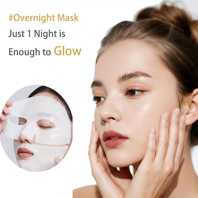 5 Pack Deep Collagen Face Mask, Bio-Collagen Korean Overnight Hydrogel Mask, Anti Wrinkle Firming Lifting Korean Collagen Films for Improve Skin Elasticity, Firming And Moisturizing