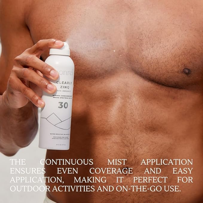 Sonrei Clearly ZinQ™ Mineral Sunscreen Mist | SPF 30, Broad Spectrum, Transparent | Vegan, Water Resistance, Non-Greasy | Ideal for Face & Body (6 Fl Oz (Pack of 1))