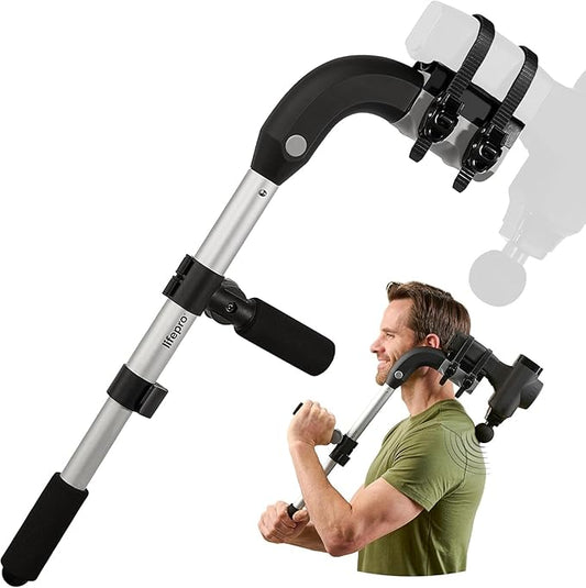 LifePro Massage Gun & Holder (Sold Separately) – Percussion Muscle Massager for Athletes with 8 Heads & 6 Speeds – Deep Tissue Back Muscle Extender for Recovery