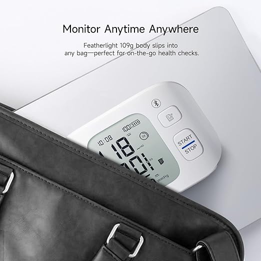 yuwell Smart Wrist Blood Pressure Monitor with Bluetooth | Medical Grade, BP Machine for Home Use | Ultra Light Weight, Smart Inflation Cuff, Large Display, Rechargeable Battery, App for iOS & Android