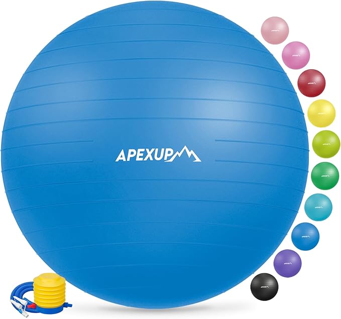 APEXUP Yoga Ball Exercise Ball Anti Slip Heavy Duty for Fitness, Balance & Core Workout