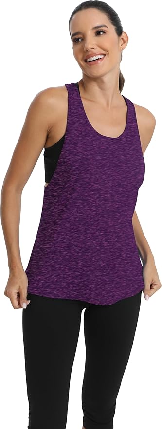 ICTIVE Workout Tops for Women Sleeveless Open Back Muscle Racerback Exercise Tank Shirts