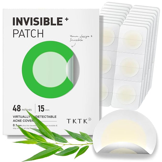 Pimple Patches, 15 mm Invisible Acne Patches for Face with Salicylic Acid, 0.01cm Extra Thin Outer Edge, Hydrocolloid Zit Patch for Pustule, Whitehead, Cystic Acne Spot, 48 Count