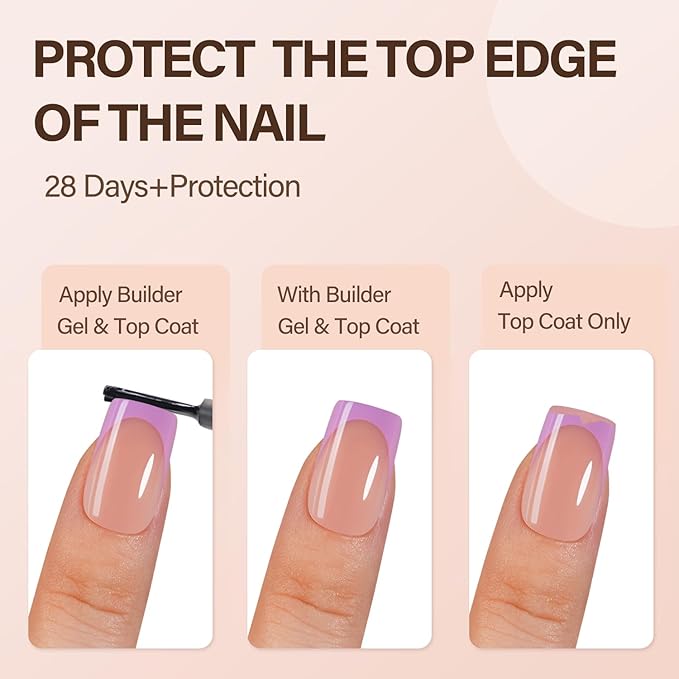 150Pcs French Gel Nail Tips, Vansiho Short Square Nail Tips, Purple Pre-French Tips Press on Nails, Soak Off Soft Gel Acrylic Fake Nails for Nail Art DIY 15 Sizes