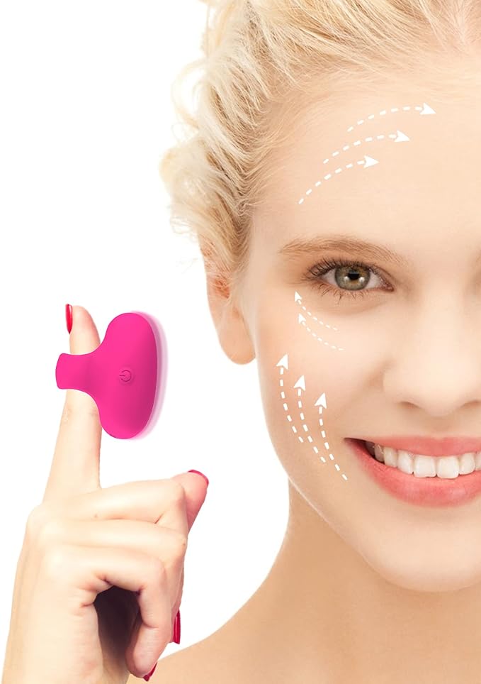 Facial Mini Massage Ball, Handhold Portable Quiet Waterproof USB Rechargeable Powerful Multifunctional Vibrating Travel Pocket Face Eye Finger Joint and Neck Jaw Massager. (Rose)