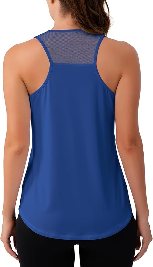 Aeuui Womens Workout Tops Sleeveless Racerback Tank Tops Mesh Yoga Athletic Running Shirts Gym Clothes for Women