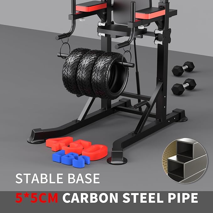 K KiNGKANG Power Tower Dip Station, Multi-Function Assistive Trainer Pull Up for Home Gym Muscle Building and Beginner Exercises,Load 450LBS