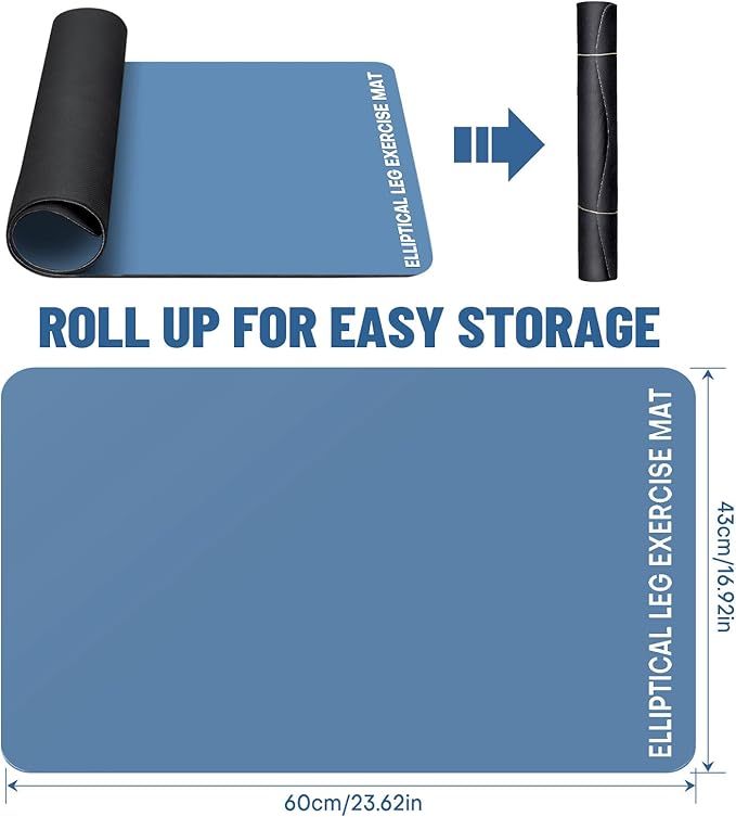 Under Desk Elliptical Mat - Non-Slip Exercise Equipment for Peloton Bike, Small Exercise Mat for Desk Workout Equipment