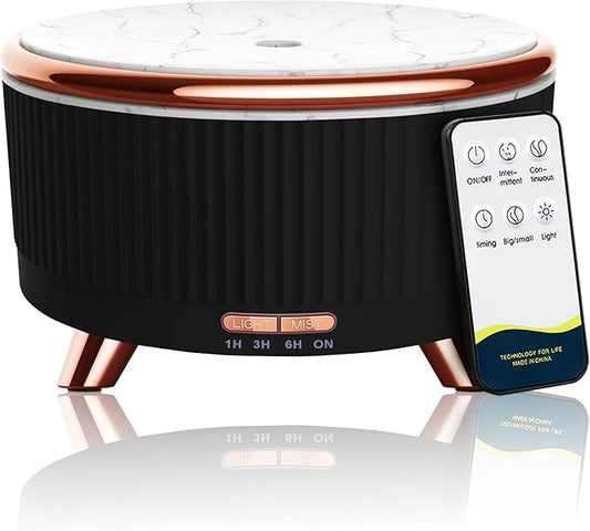 Diffusers for Essential Oils Large Room, 500ml Aromatherapy Diffuser Cool Mist Humidifier with Remote Control,7 Colors Lights & 3 Mist Mode Waterless Auto Off for Women Office Home Black