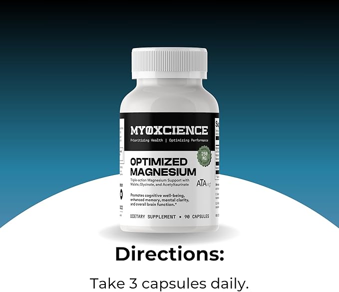 MYOXCIENCE Optimized Magnesium 3 Forms of Magnesium Glycinate, Taurate (as ATAmag®) and Malate to Support Stress Relief and Sleep