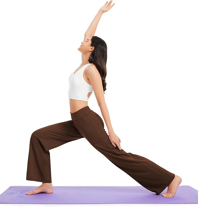 AFITNE Womens Wide Leg Yoga Pants with Pockets High Waist Stretch Dress Casual Pants Loose Lounge Sweatpants 28"/30"/32"