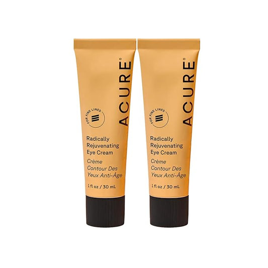 Acure Radically Rejuvenating Eye Cream - Under Eye Cream for Dark Circles & Wrinkles, Firming & Hydrating Treatment to Brighten, Anti Aging Moisturizer for Hydration with CoQ10-1 fl oz (2 Pack)