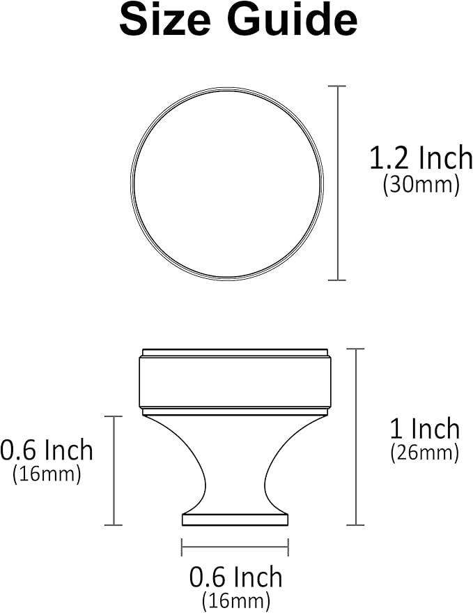 Alzassbg 10 Pack Gold Cabinet Knobs, 1.2 Inch(30.5mm) Diameter Knurled Cabinet Knobs of Metal Kitchen Round Handles Hardware for Carbinet and Drawer AL6067ABG