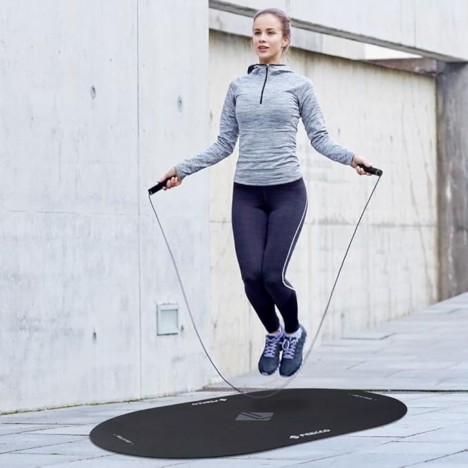 FEECCO Jump Rope Mat, Large Size Non-Slip Jump Rope Pad for Indoor Floor and Outdoor Concrete, 7mm Thick High-Density Material Customized for Jump Roping