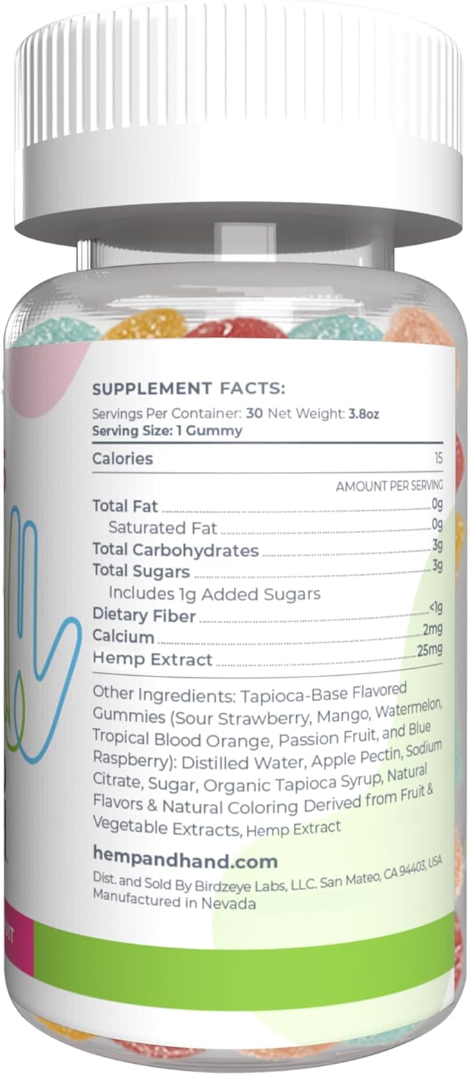 Hemp Gummies 750mg - Chill, Inflammation, Natural Pain, Restful Sleep (25mg Gummy) - by Hemp and Hand