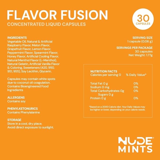 NUDE MINTS | Dual Action Liquid Capsules | Mouth Watering Mint - Lasts 3X Longer - 3X Stronger - Extreme Bad Breath Treatment For Adults - Sugar Free, 0 Calorie - All Flavors - 10 Pack - 300 Capsules