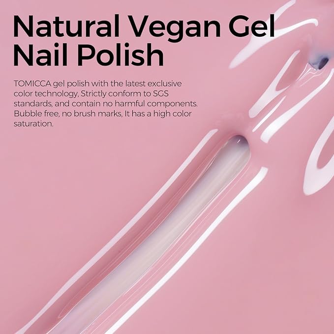 TOMICCA Pink Brown Nail Polish - Dirty Pink, Nude, Soak Off UV Gel Nail Art Manicure Salon DIY