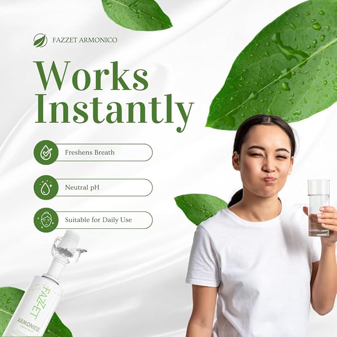 ARMONICO Anti-Gingivitis Oral Rinse – Soothe Tonsils, Combat Bad Breath – Alcohol, Gluten, and Paraben Free Mouthwash – Fresh Mint Flavor