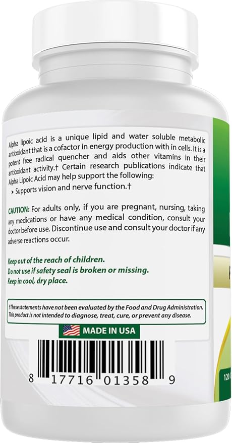 Best Naturals Alpha Lipoic Acid 300 mg 120 Capsules (120 Count (Pack of 2))