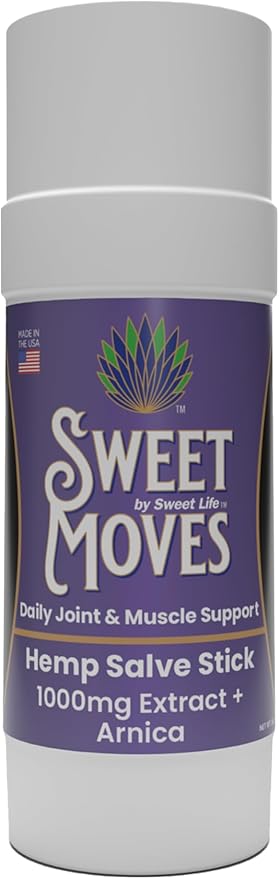 Sweet Moves | 1000mg Hemp Extract | Hemp Topical Salve | Organic & Natural | Easy Twist-Up Applicator | Smooth & Refreshing Experience