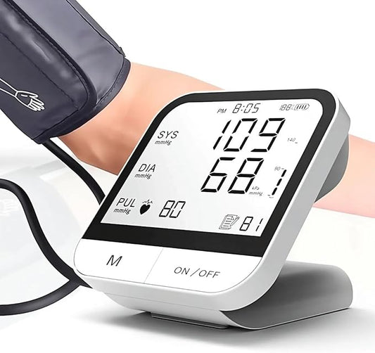 Arm Blood Pressure Monitor for Home Use ，23cm~47cm Adjustable Cuff, with 99 Memory Storage, High Accuracy Upper Arm Machine, 4.5Inch Large Screen，Voice Guidance Blood Pressure Machine
