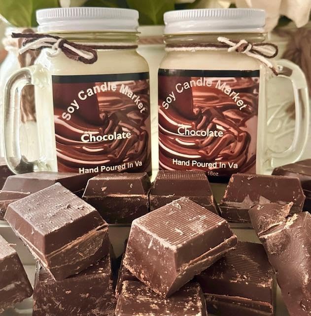 Soy Scented Candles | Handmade & Highly Aromatic Candles Burns Upto 85 Hours in Glass Jar - Perfect for Home Decor, Wedding, Birthday, Dinner (Chocolate, 16 oz)