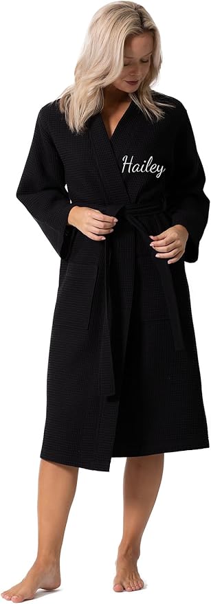 Waffle Knit Lightweight Kimono Spa & Bath Robes for Women - Quick Dry - Soft