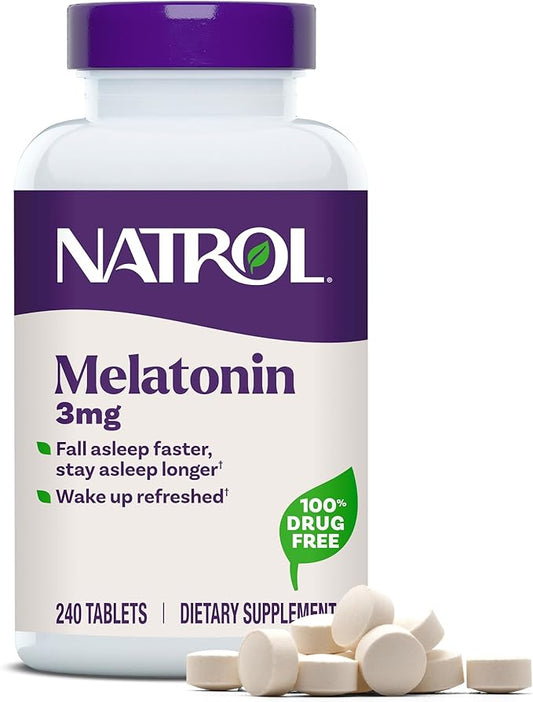 Natrol Melatonin 3 mg, Dietary Supplement for Restful Sleep, Sleep Supplements for Adults, 240 Melatonin Tablets, 240 Day Supply