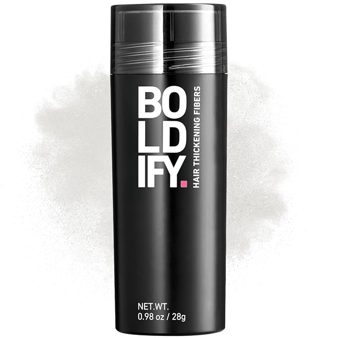 BOLDIFY Hair Fibers (28g) - Fill In Thinning and Fine Hair for an Instantly Fuller, Thicker Look - 14 Shades for Women & Men - White