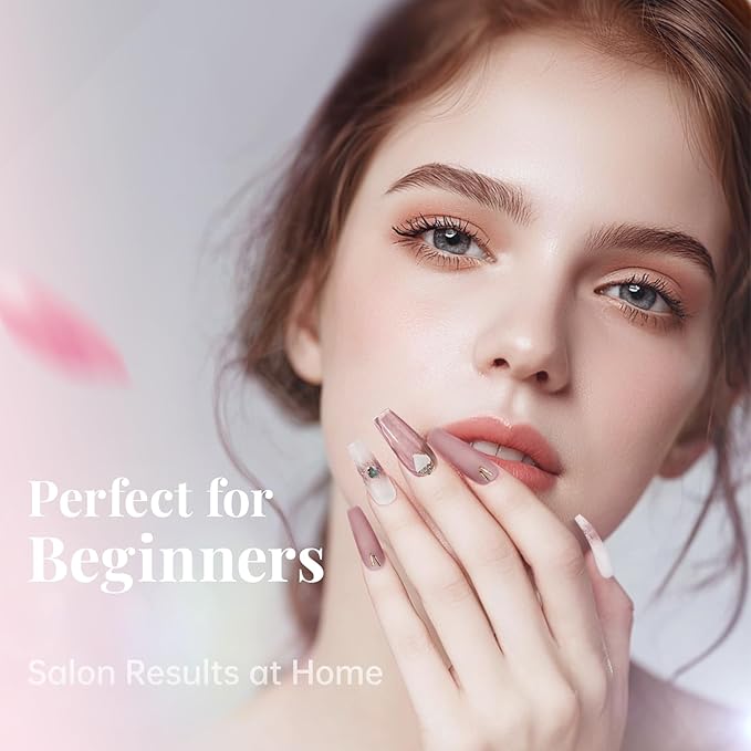 krofaue 100PCS Clear False Nails Tips and Nail Gule Kit, Half Cover Lady French Style Acrylic Artificial Tips 3Pcs Nail Glue for Nail Extension kit Nail Tips Art Salons and Home DIY