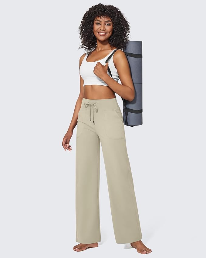 G4Free EverGoing Wide Leg Pants for Women Yoga Pants High Waist Sweatpants with Pockets Stretch Lounge Pants Comfy