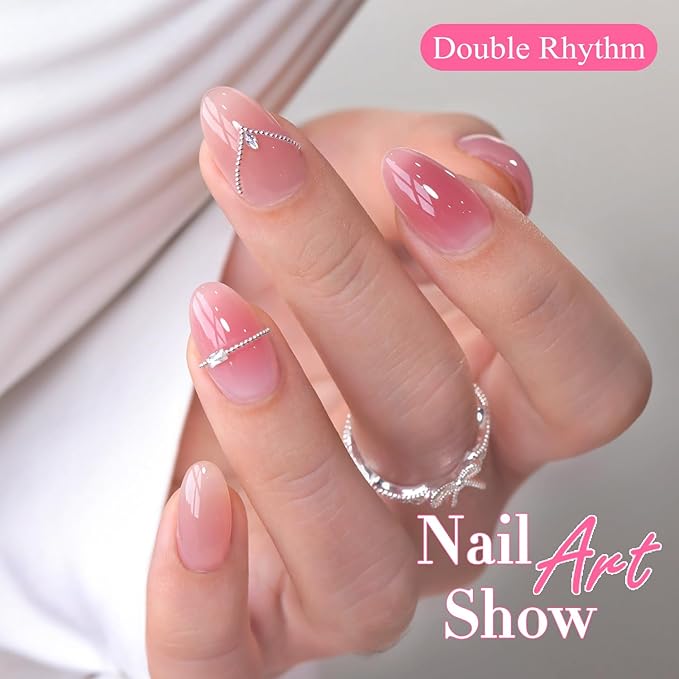 Double Rhythm 6 Pcs 15 ML Gel Polish Set Same Color Same Bottle Soak Off Gel Polish Kit Nail Art Manicure Salon DIY at Home for Women (Milky Nude Pink Rose Purple -T6-85)