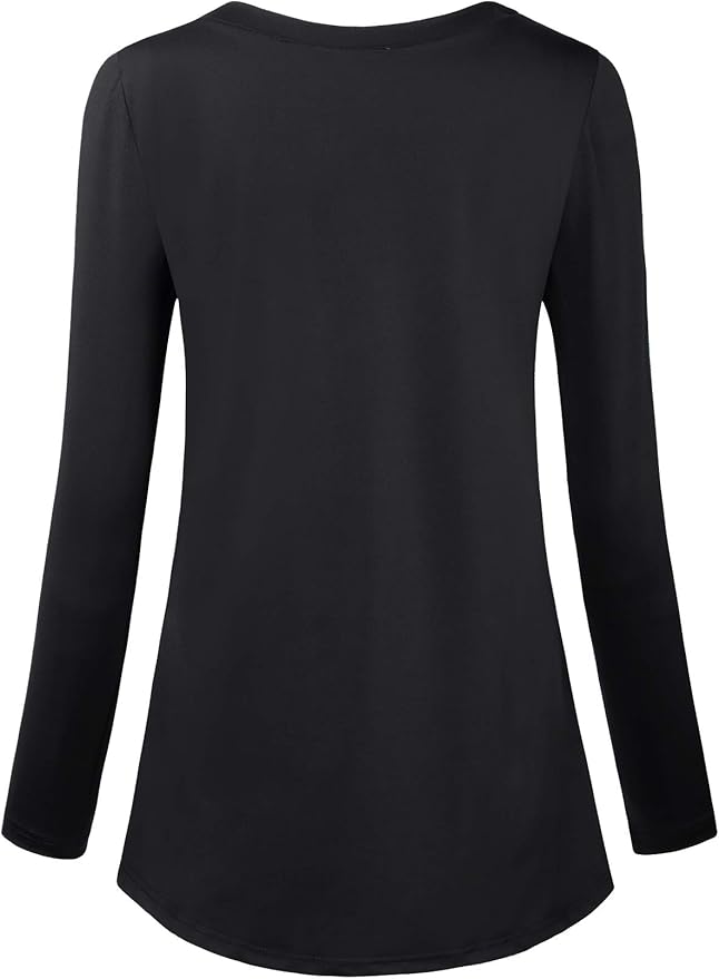 Kimmery Workout Tops for Women Long Sleeve Shirts for Women Quick Dry Line Decor Yoga Tops Sizes S-3XL